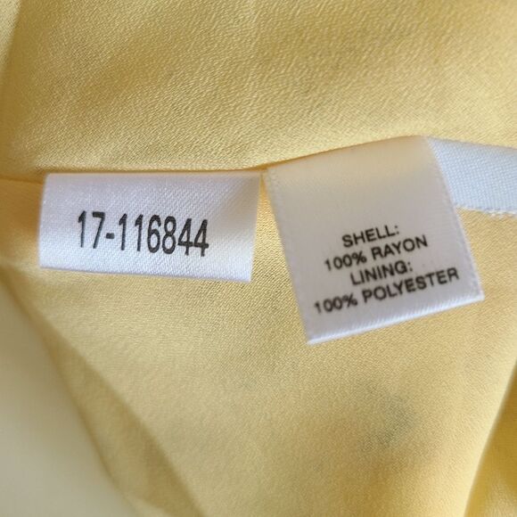 ann taylor loft Y2K dress yellow floral sleeveless v-neck lined size 4 - Picture 5 of 6